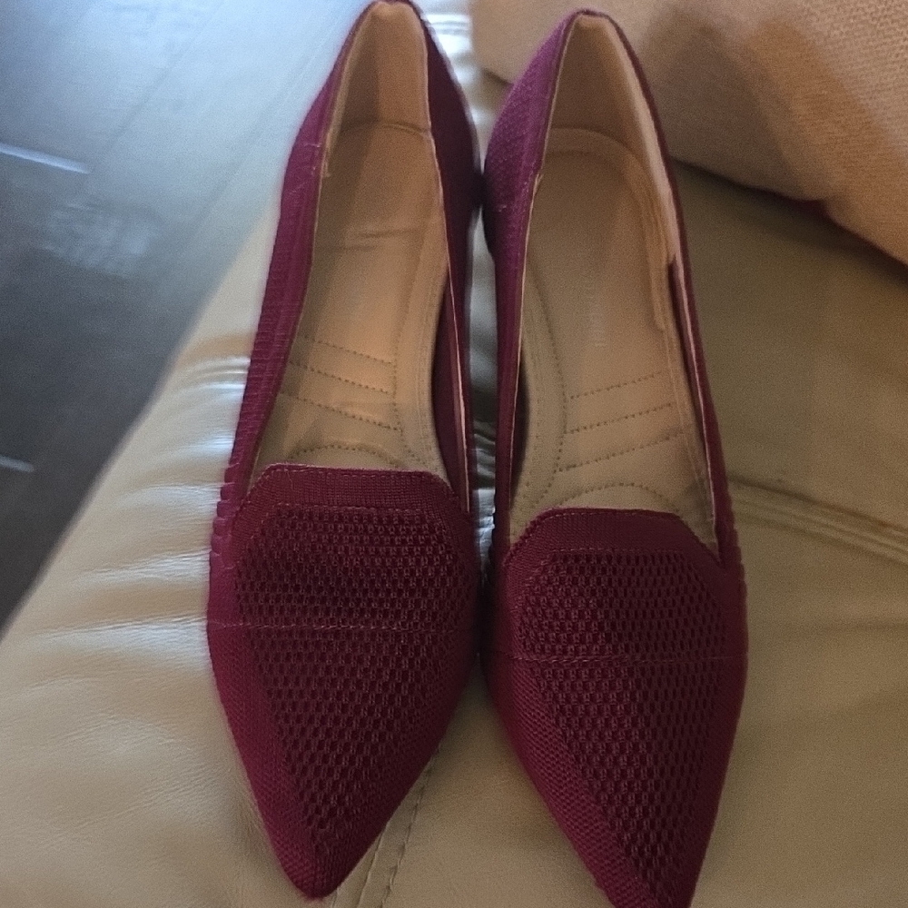 Adrienne Vittadini Burgundy Knit Slip Ons - Picture 3 of 8